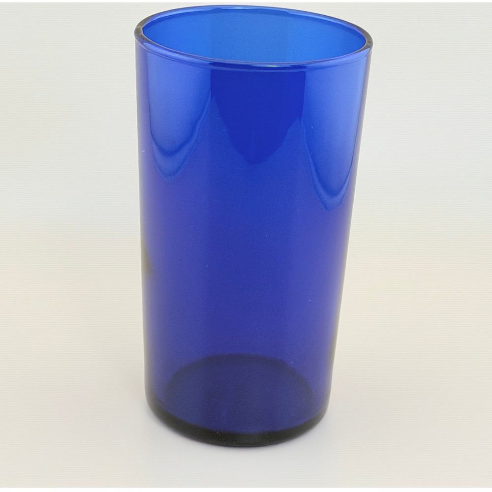 Cobalt Blue Glass Tumbler-Highball, Drinking Glass, 6 Inch Tall, 8oz - Set of 3
